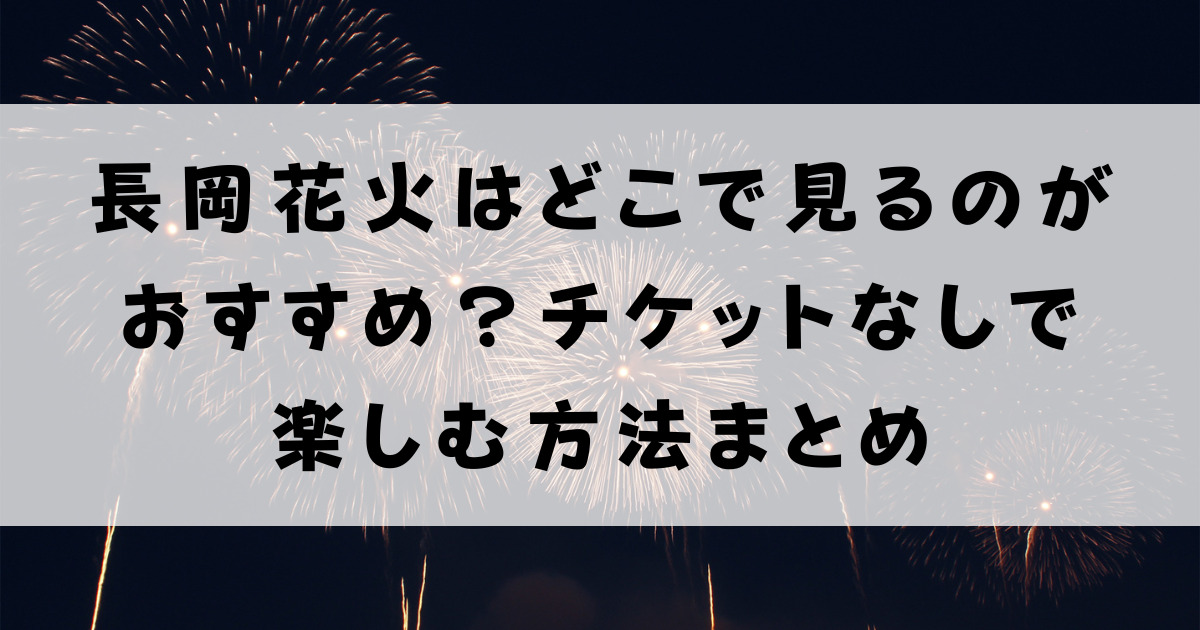 長岡花火チケット 激しい